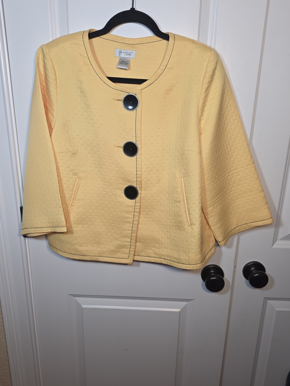 Kim Rogers Yellow Boxy Button Jacket